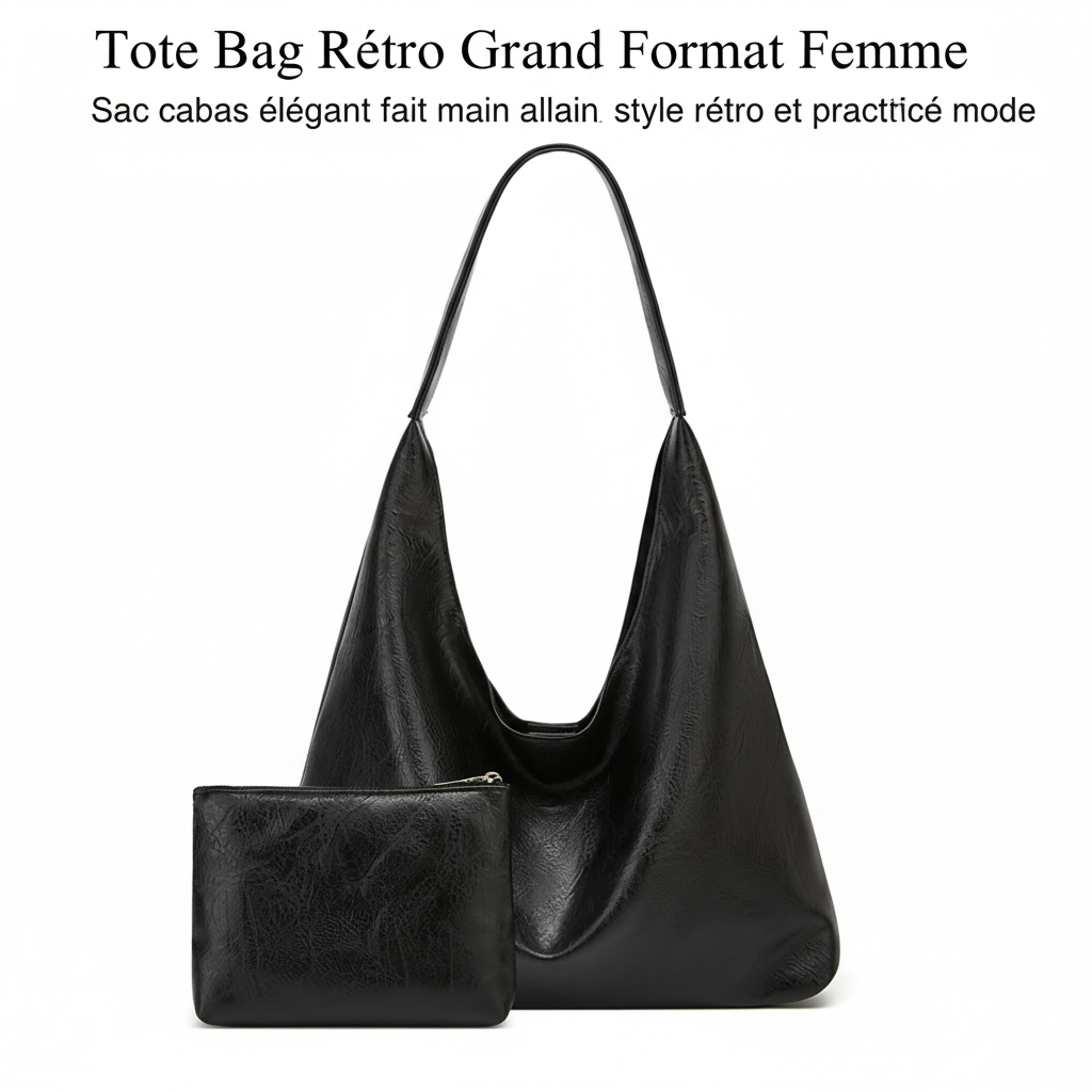 Tote Bag Rétro Grand Format Femme
